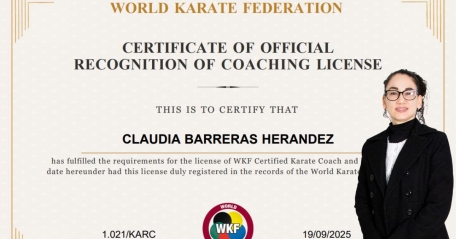 M&eacute;xico cuenta con &nbsp;entrenadora con el m&aacute;ximo nivel de certificaci&oacute;n emitida &nbsp;por la World Karate Federation.&nbsp;